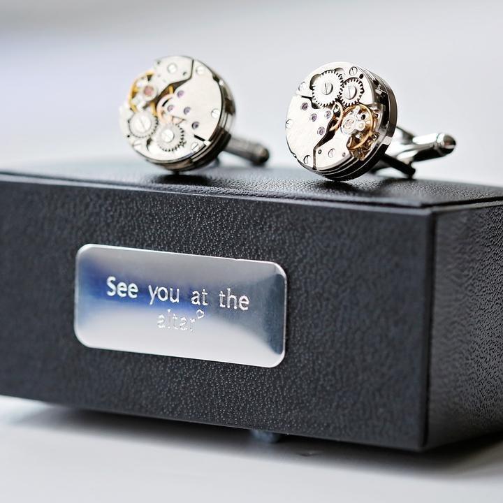 Engraved Gear Movement Cufflinks - Lantern Space