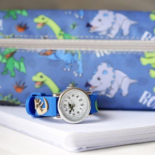 Engraved Kids 3D Dinosaur Watch - Blue - Lantern Space