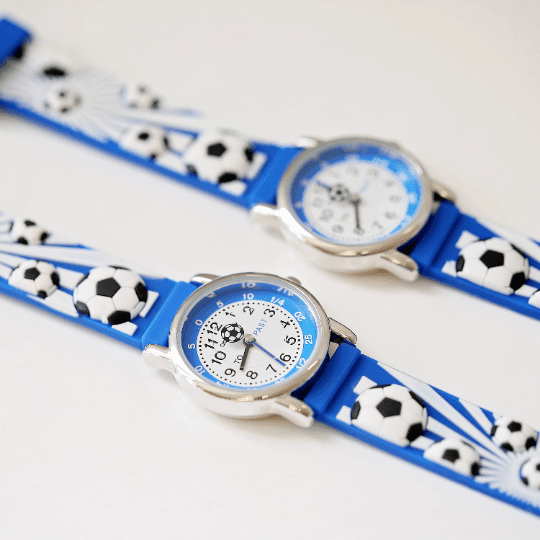 Engraved Kids 3D Football Watch - Blue - Lantern Space