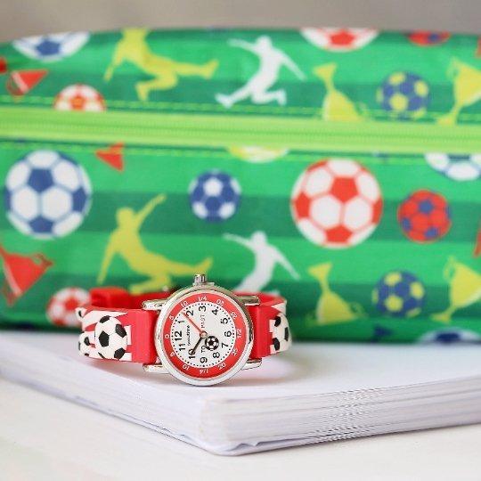 Engraved Kids 3D Football Watch - Red - Lantern Space