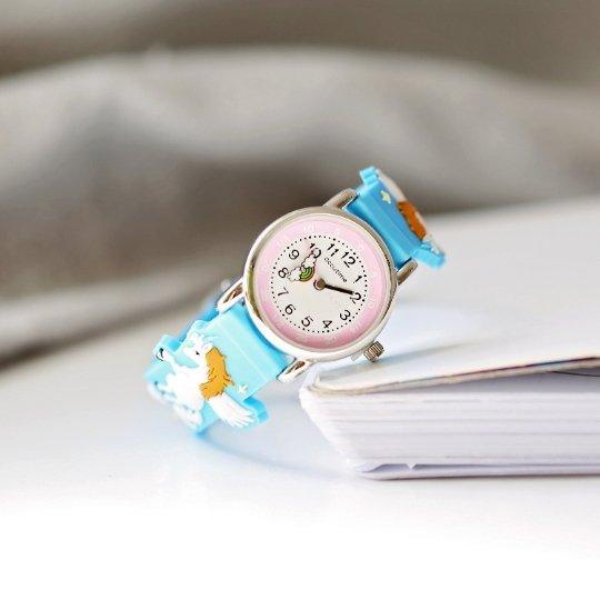 Engraved Kids 3D Unicorn Watch - Light Blue - Lantern Space