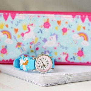 Engraved Kids 3D Unicorn Watch - Light Blue - Lantern Space