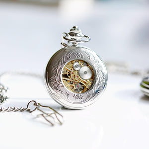 Personalised Roman Skeleton Pocket Watch - Lantern Space